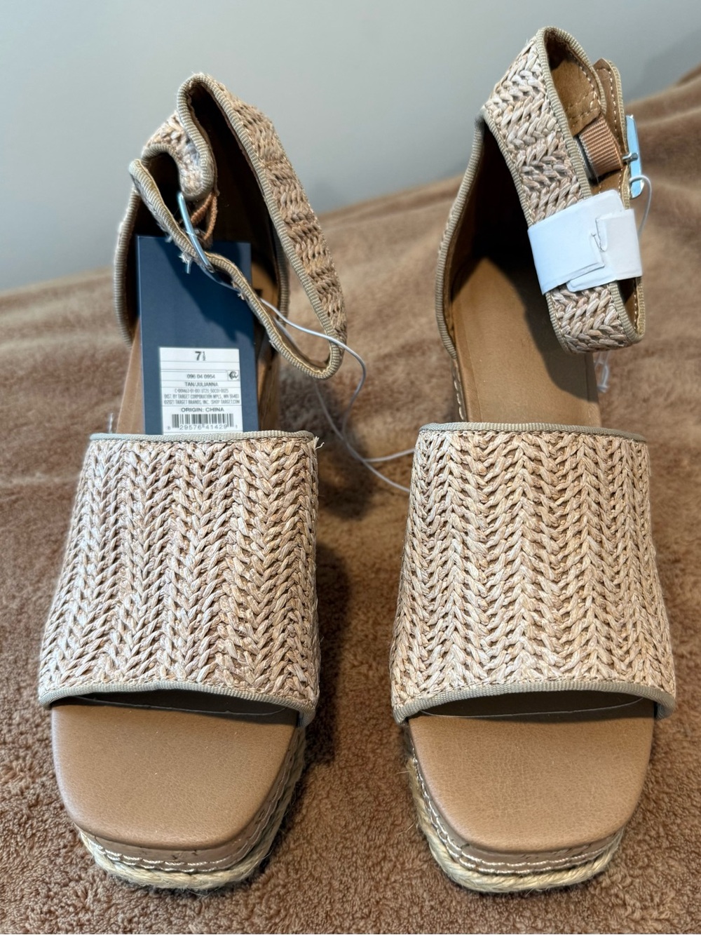 Target Beige Woven Espadrille Platform Sandals